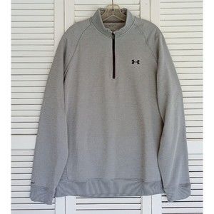 Under Armour Pullover Mens XL Storm SweaterFleece Gray Cold Gear 1/4 Zip Golf